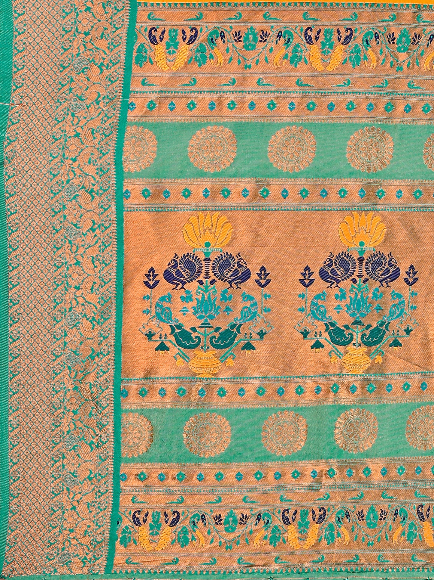 Splendor Orange and Coral Silk Saree with Intricate Zari Work
