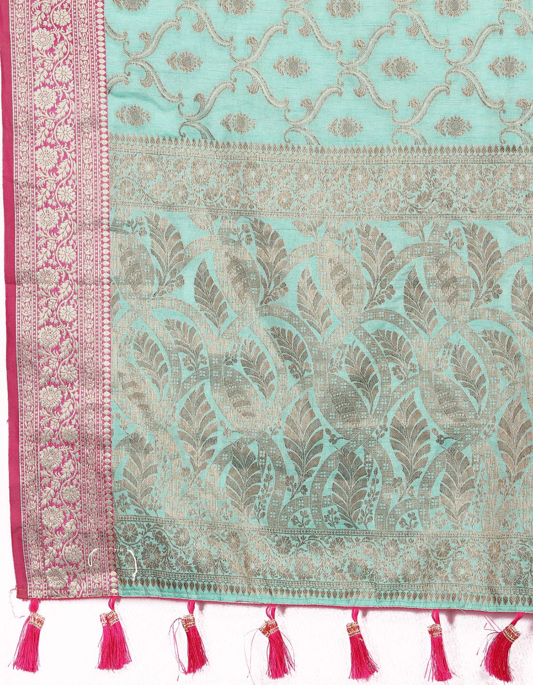 Light Blue Color Soft katan silk saree with copper zari weawing design and Rich Zari weawing Pallu with Unstiched Blouse piece.
