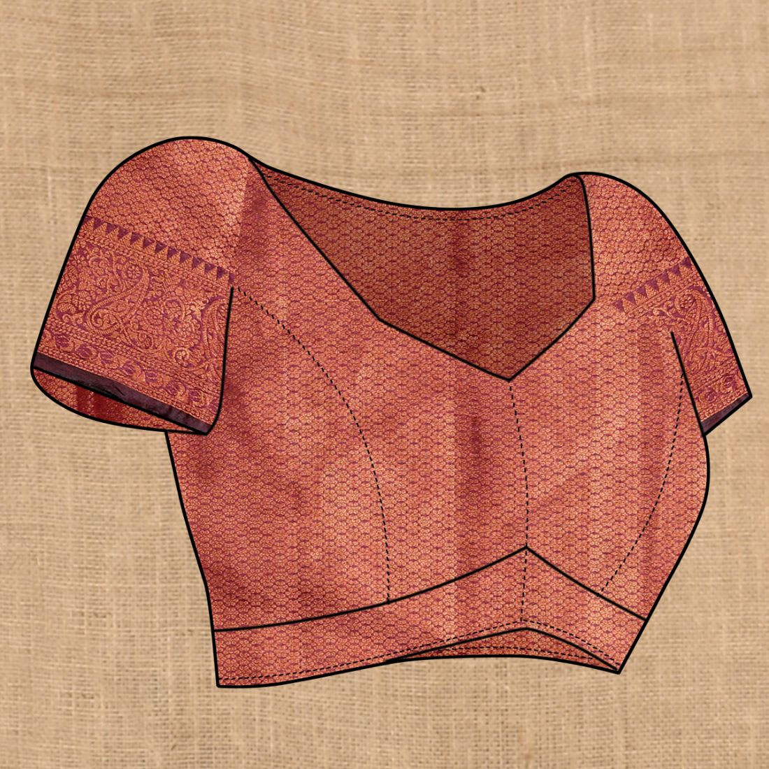 Maroon Color Soft Katan Silk saree with copper zari weawing design and Rich Zari weawing Pallu with Unstiched Blouse piece