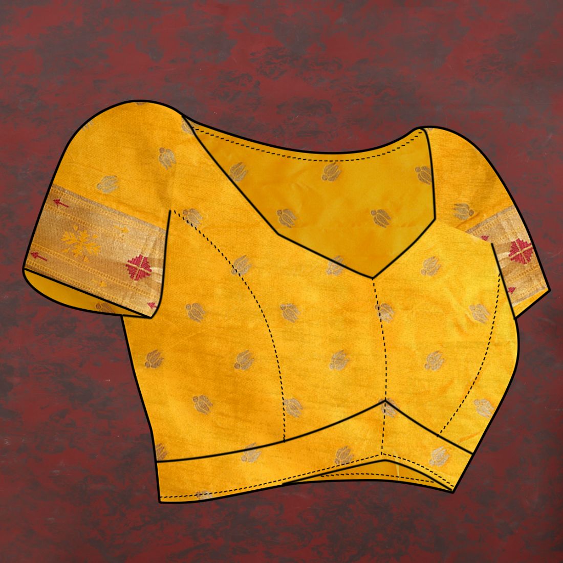 Mustured Color Golden Zari Woven Soft Paithani Silk Sarees With Rich Weaving Pallu with tassels.