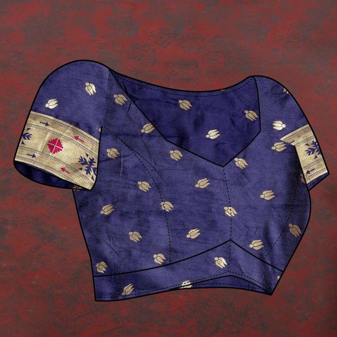 Nevy Blue Color Golden Zari Woven Soft Paithani Silk Sarees With Rich Weaving Pallu with tassels.