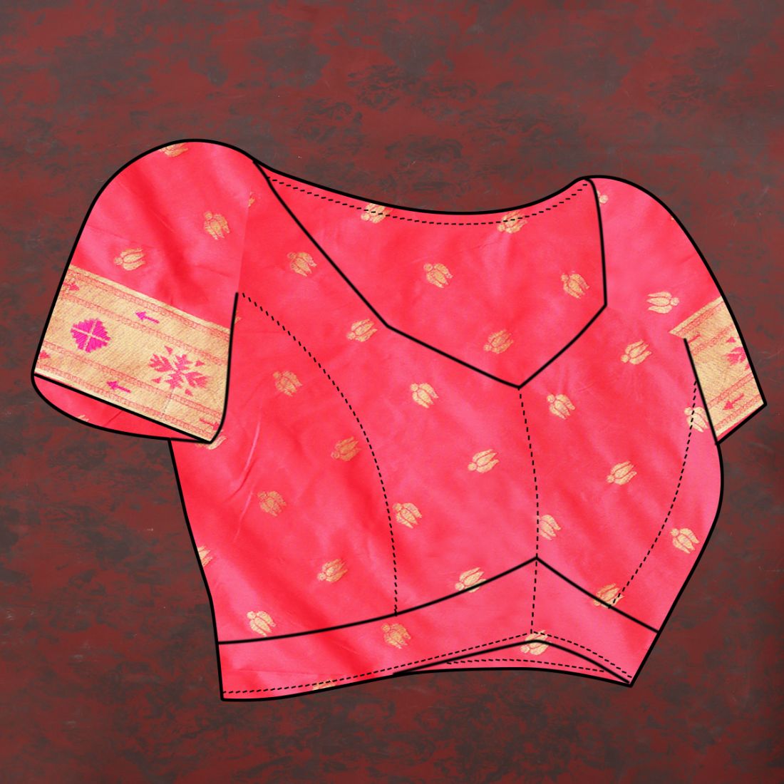 Peach Color Golden Zari Woven Soft Paithani Silk Sarees With Rich Weaving Pallu with tassels.