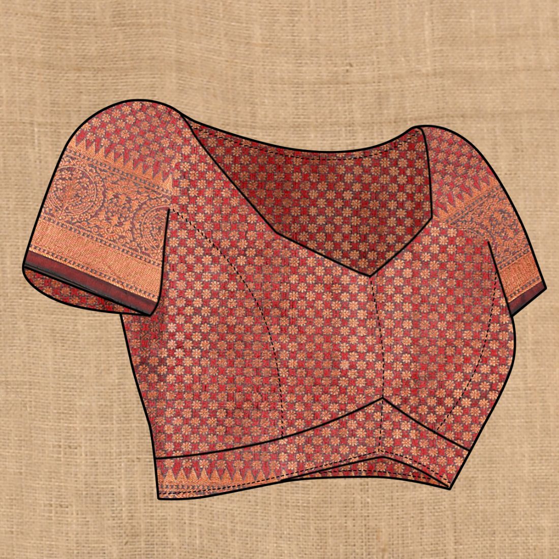 Maroon Color Soft katan silk saree with copper zari weawing design and Rich Zari weawing Pallu with Unstiched Blouse piece.