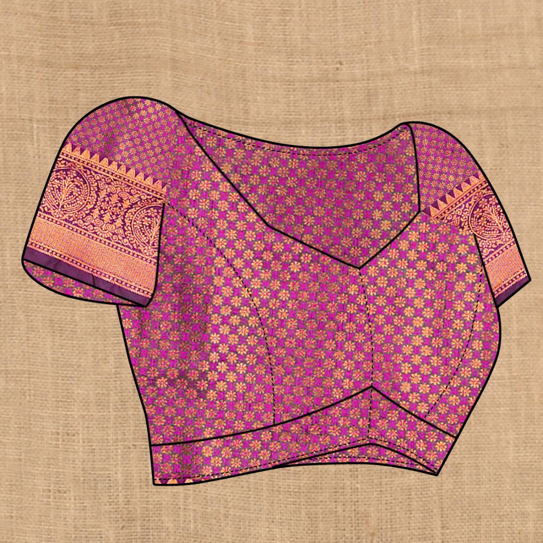 Purple Color Soft katan silk saree with copper zari weawing design and Rich Zari weawing Pallu with Unstiched Blouse piece.