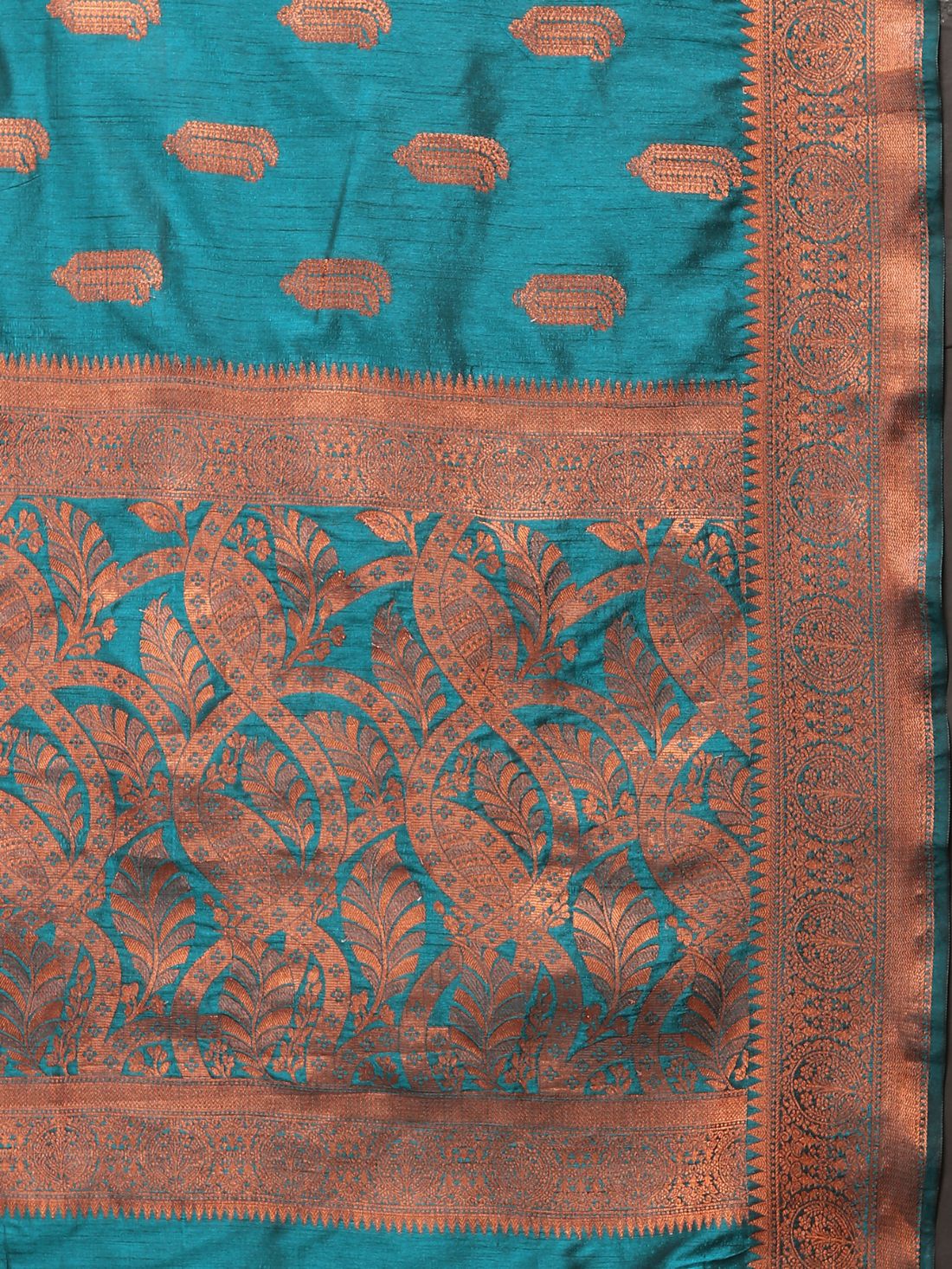 Aqua Blue Color Soft Katan Silk Saree with Copper Zari Weawing Design and Rich Zari weawing Pallu with Unstiched Blouse piece.