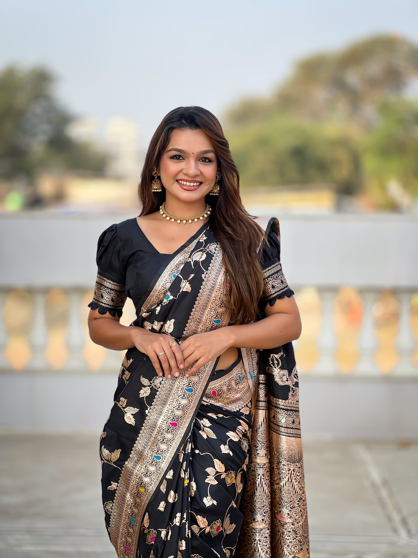 Black Color Women's Fancy Designer Saree