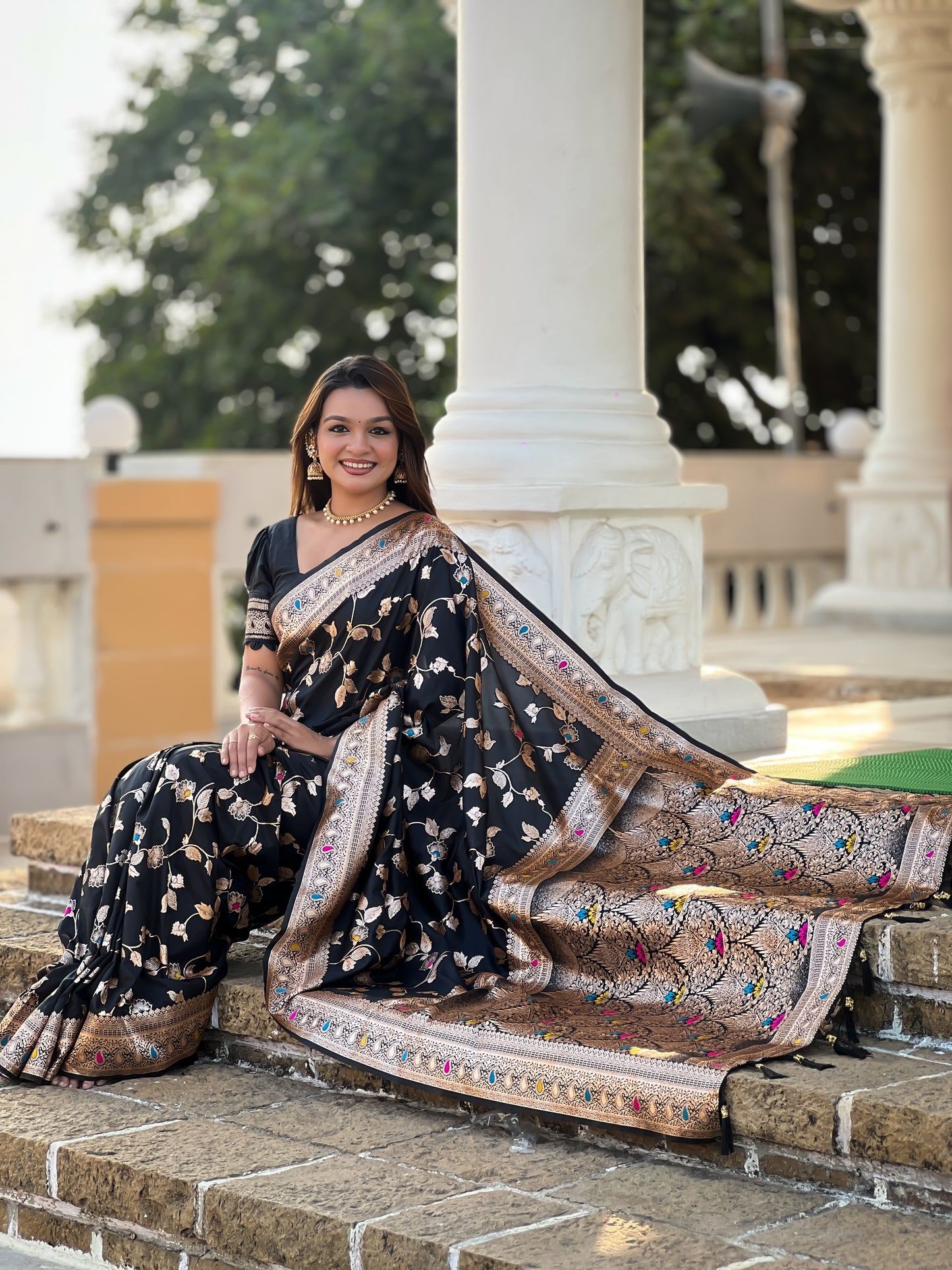 Black Color Women's Fancy Designer Saree