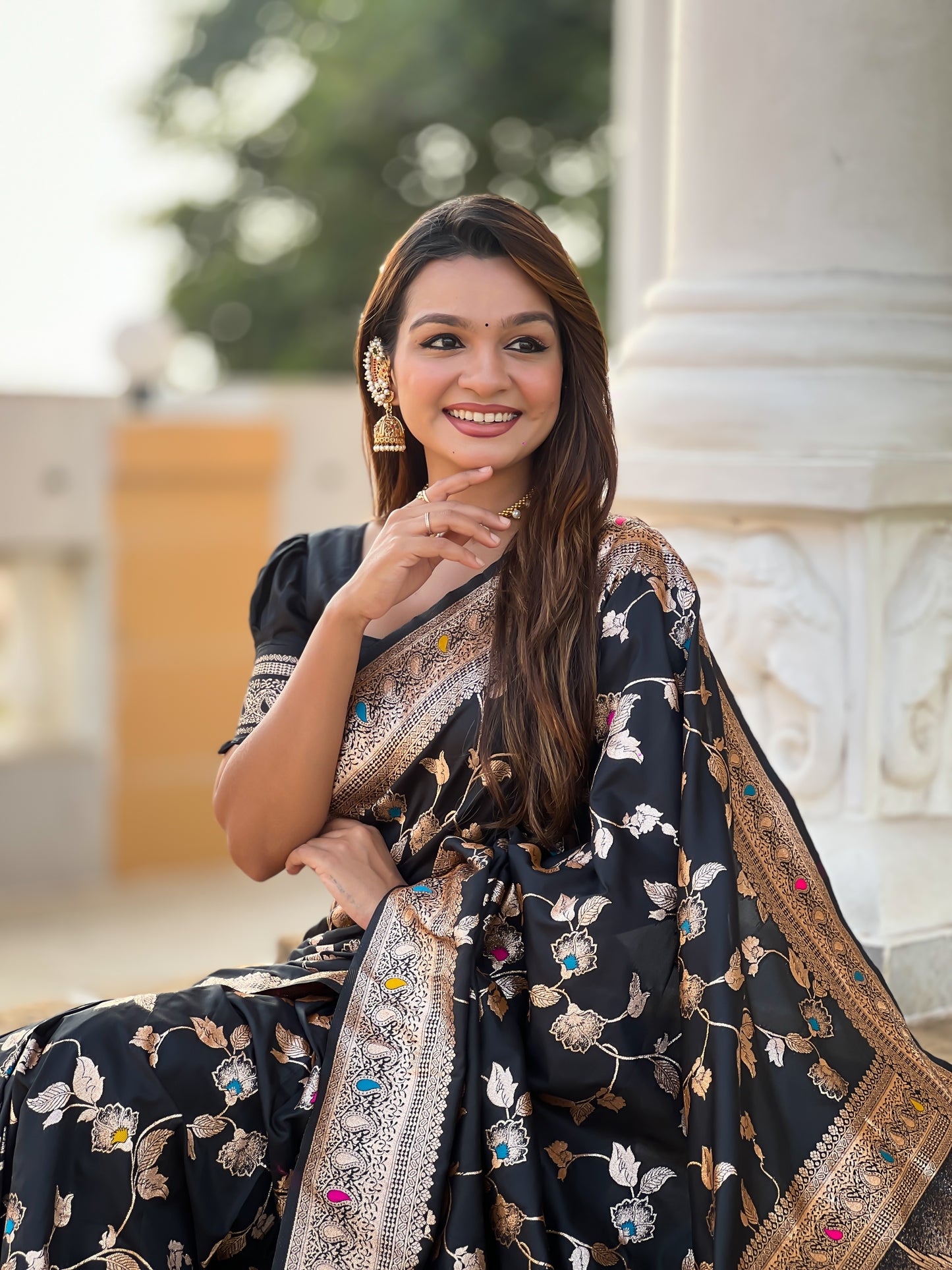Black Color Women's Fancy Designer Saree