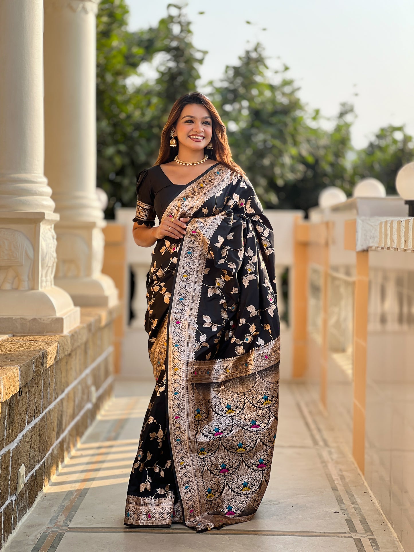 Black Color Women's Fancy Designer Saree