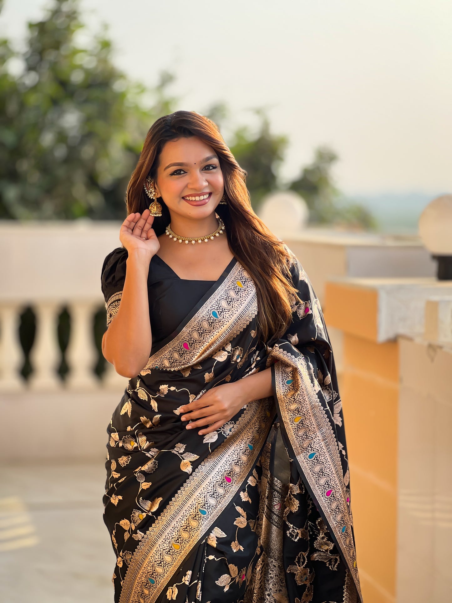 Black Color Women's Fancy Designer Saree