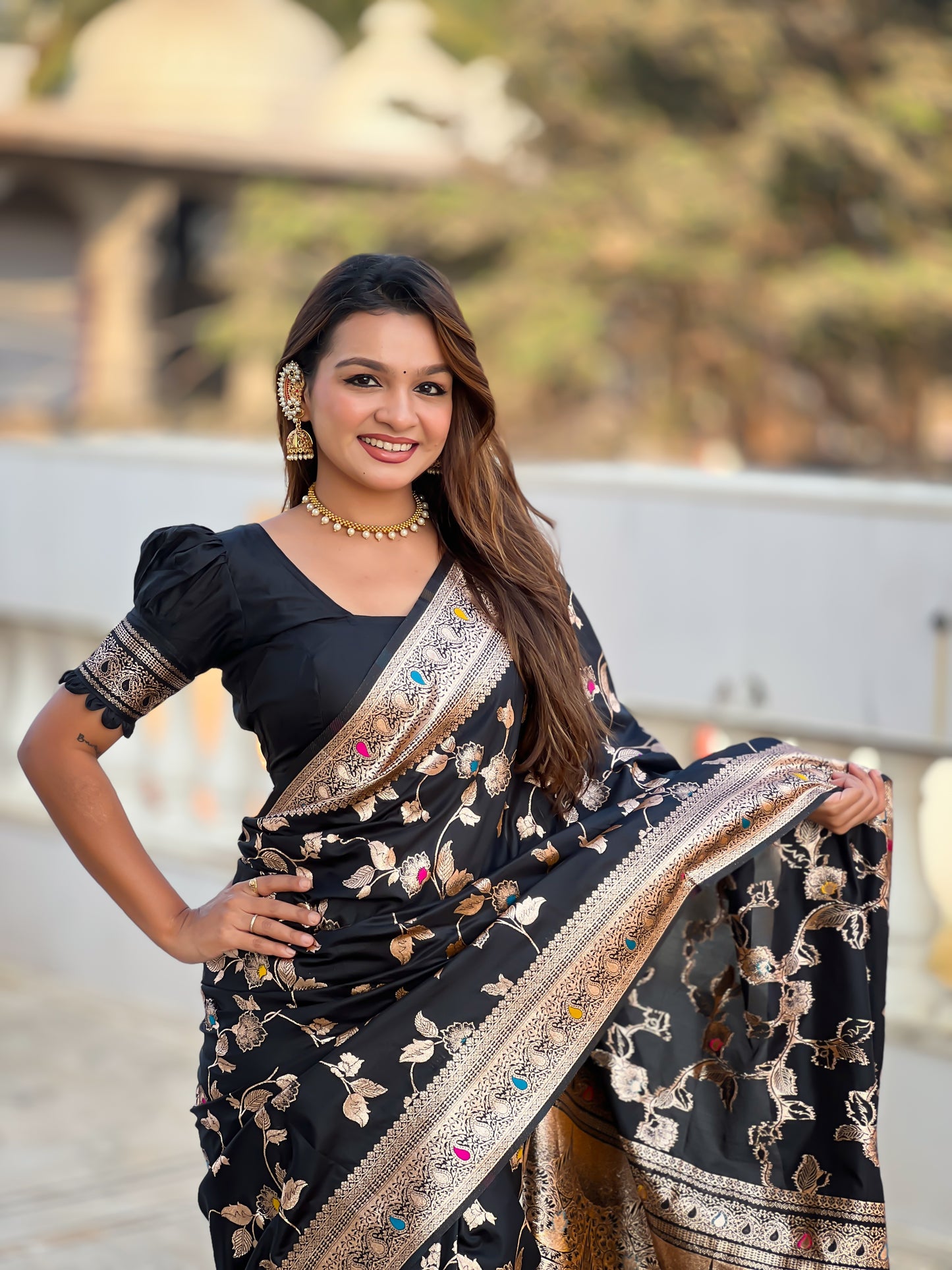 Black Color Women's Fancy Designer Saree