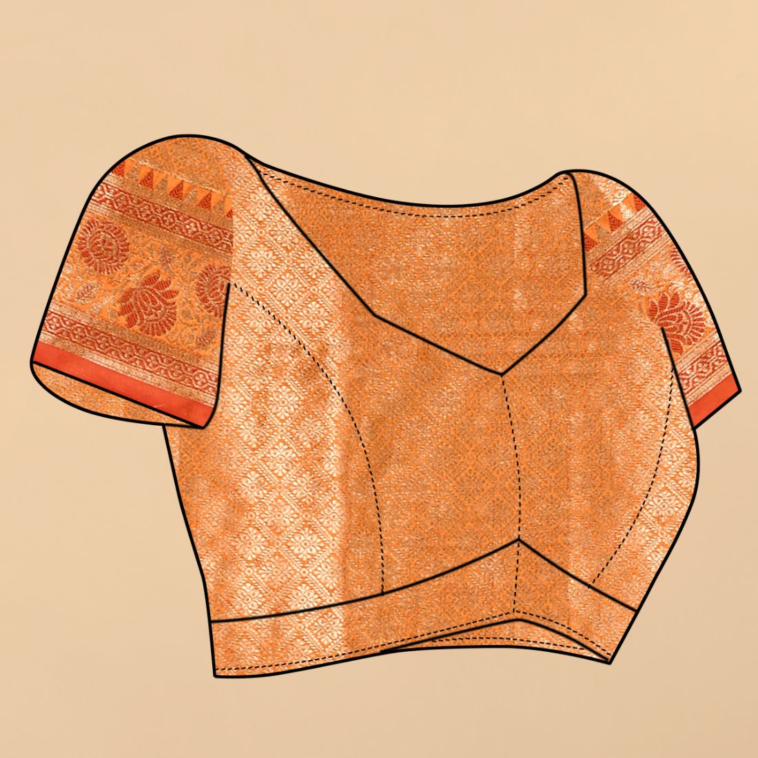 Orange Color Exclusive Soft Silk Zari Woven Work With Rich Pallu and Contrast Border With Tessels Women's Saree with Unstiched Blouse Pieces.