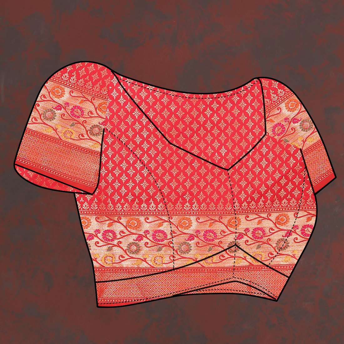 Pink & Red Color Women’s Zari Woven Designer Soft Organza Silk Saree and Rich Pallu Weawing Unstitched Blouse With Blouse Piece.