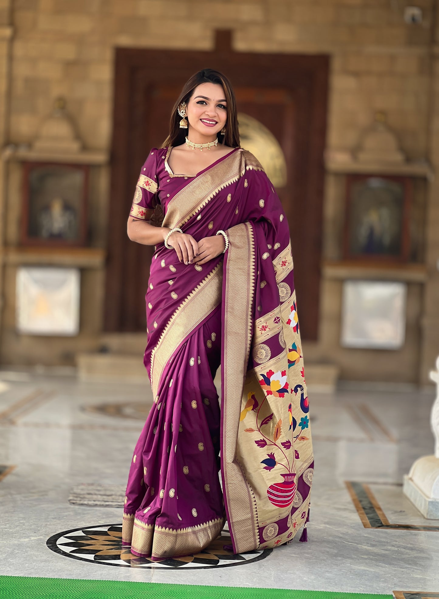 Woven Design Zari Pure Silk Paithani Saree