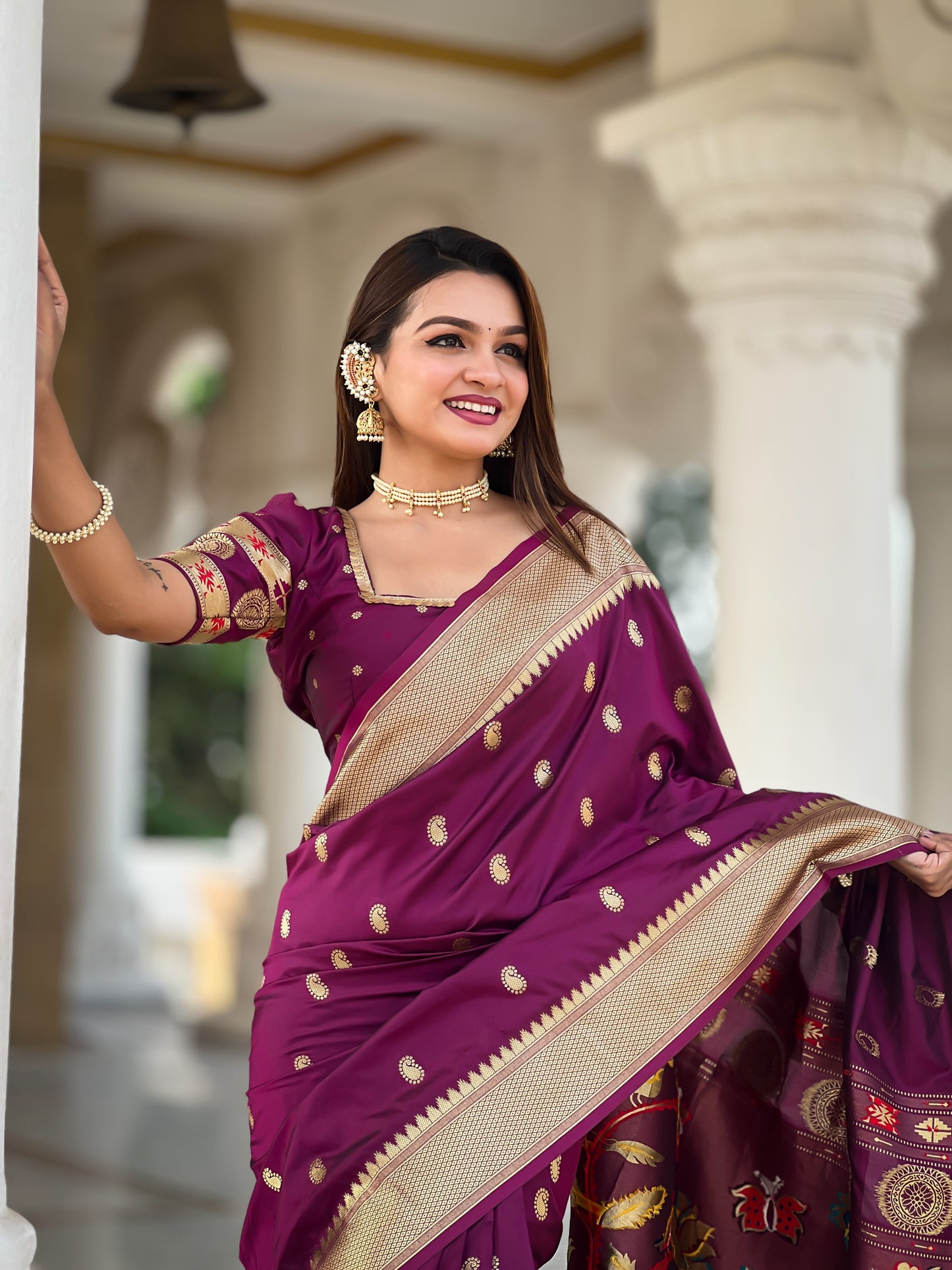 Woven Design Zari Pure Silk Paithani Saree