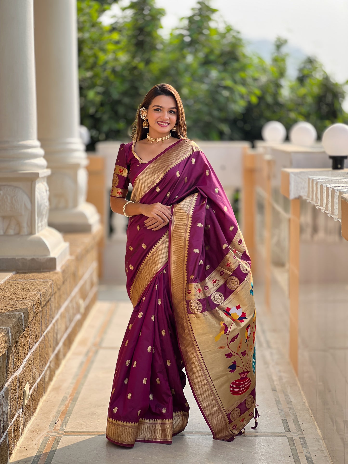 Woven Design Zari Pure Silk Paithani Saree