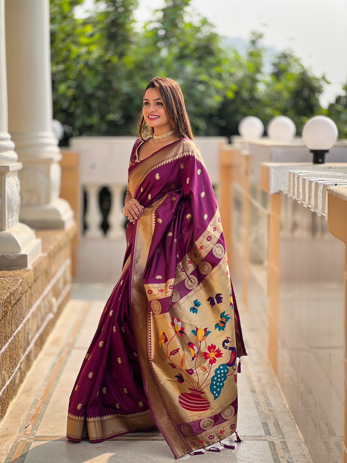 Woven Design Zari Pure Silk Paithani Saree