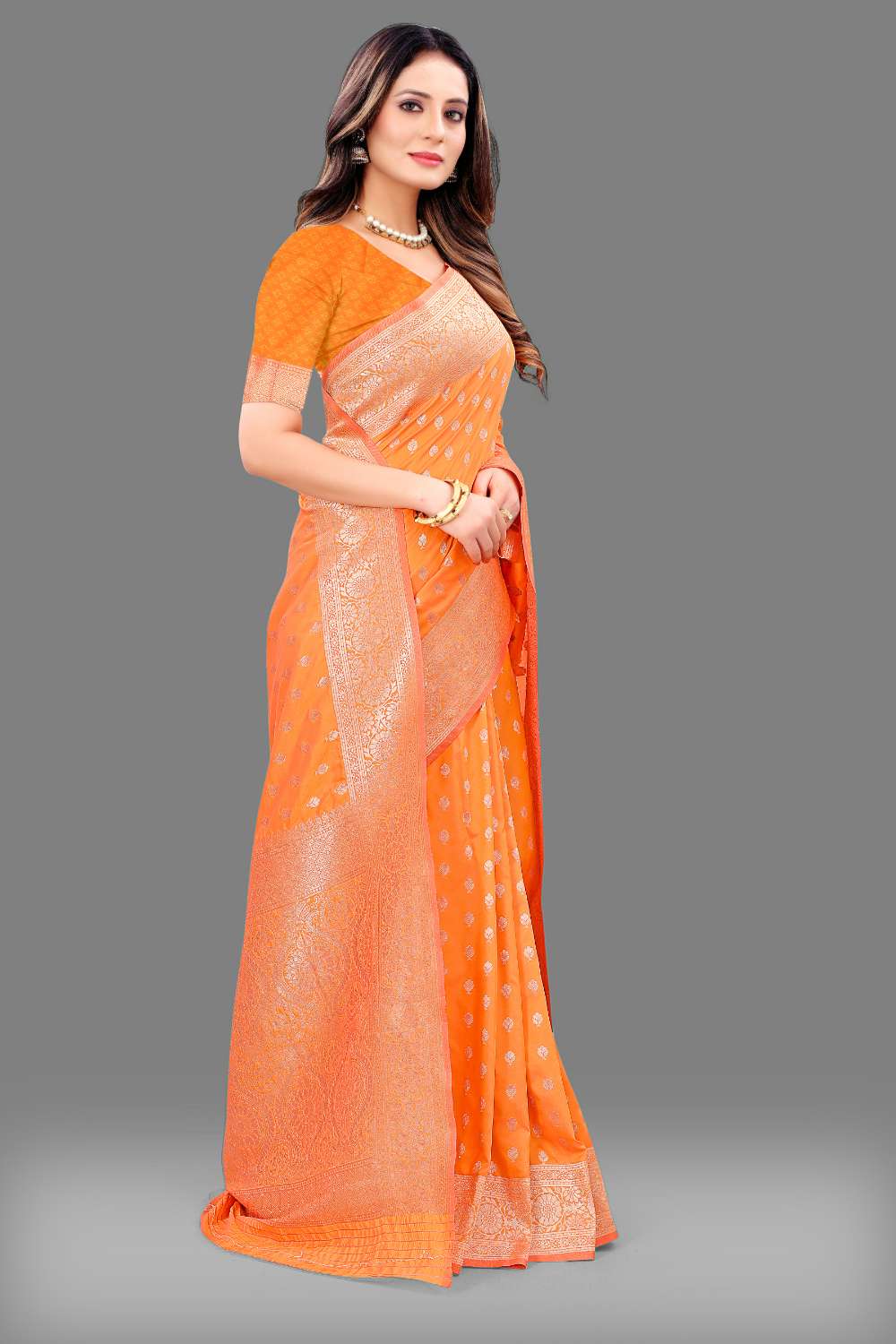 Women's Soft Lichi Silk Saree with Golden Zari Woven and Beautiful Rich Pallu Design & Jacquard Work Saree With Unstiched Blouse Piece.