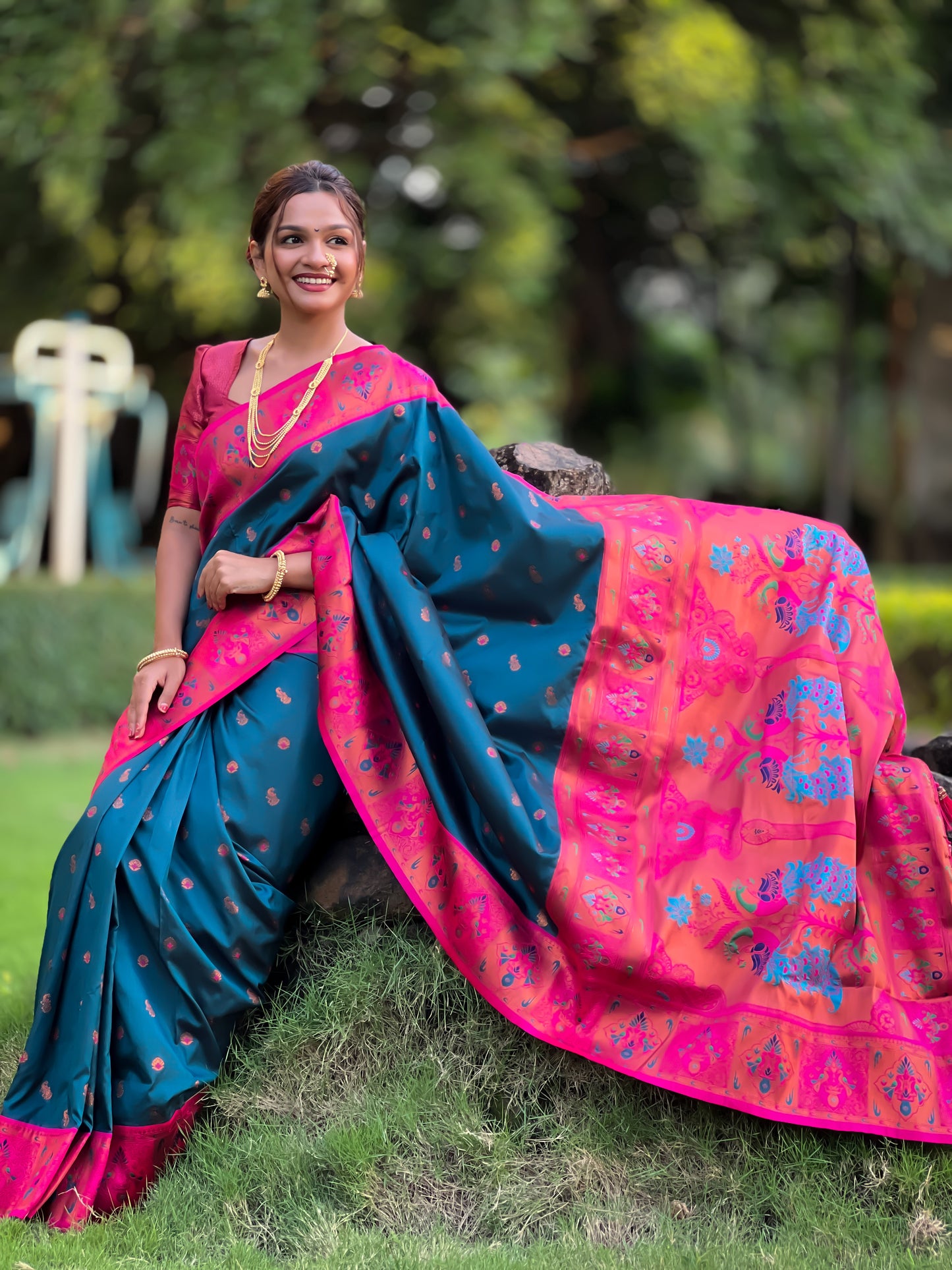 Beautiful and Attractive Paithani Art Silk Zari Work Saree