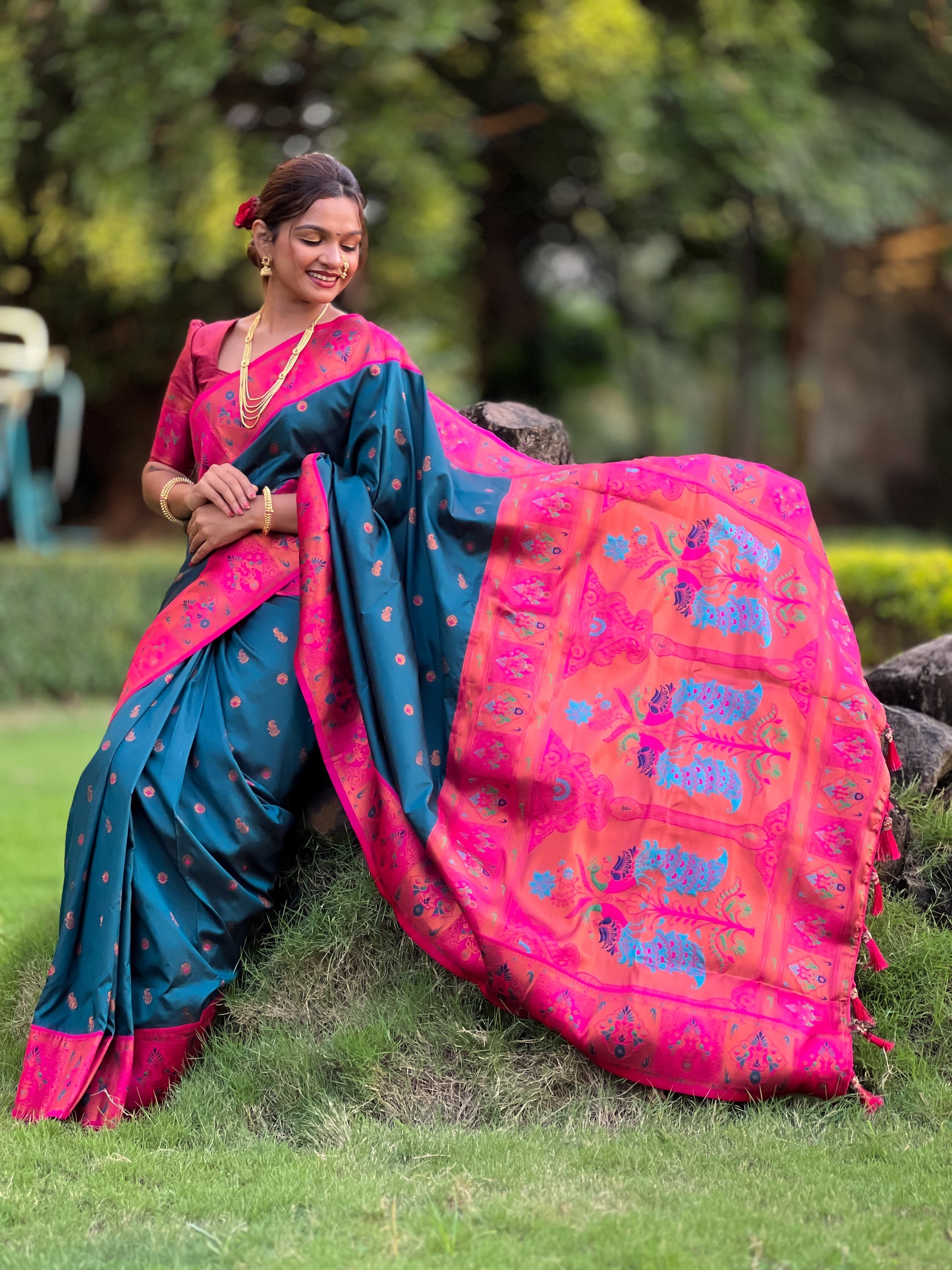 Beautiful and Attractive Paithani Art Silk Zari Work Saree