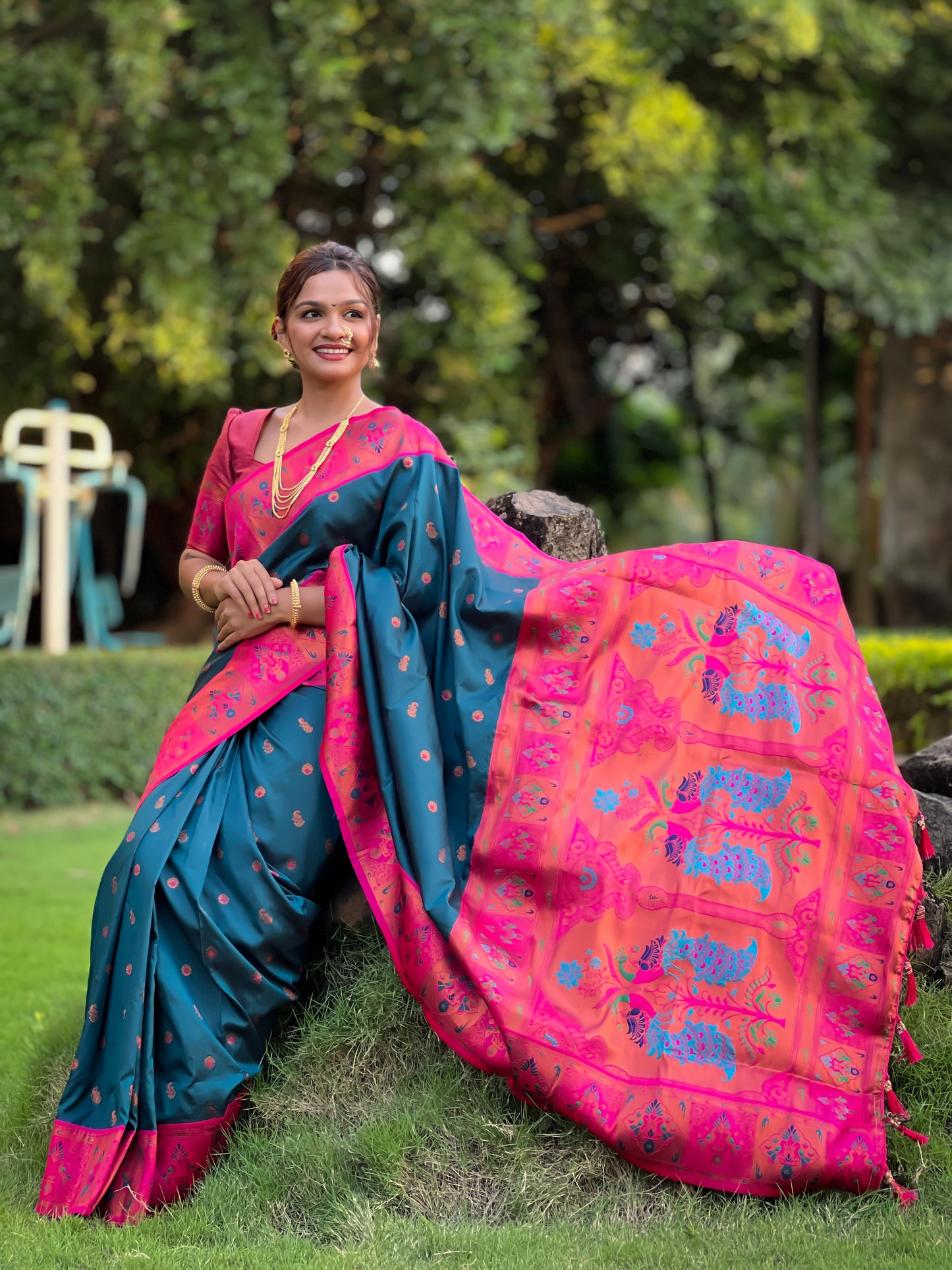 Beautiful and Attractive Paithani Art Silk Zari Work Saree