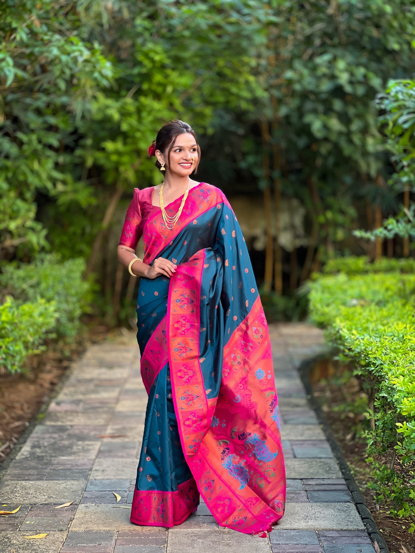 Beautiful and Attractive Paithani Art Silk Zari Work Saree