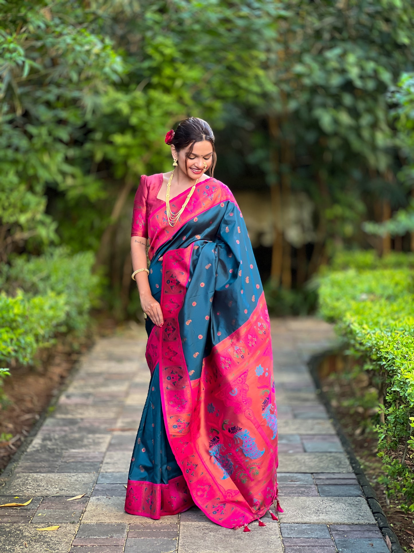Beautiful and Attractive Paithani Art Silk Zari Work Saree