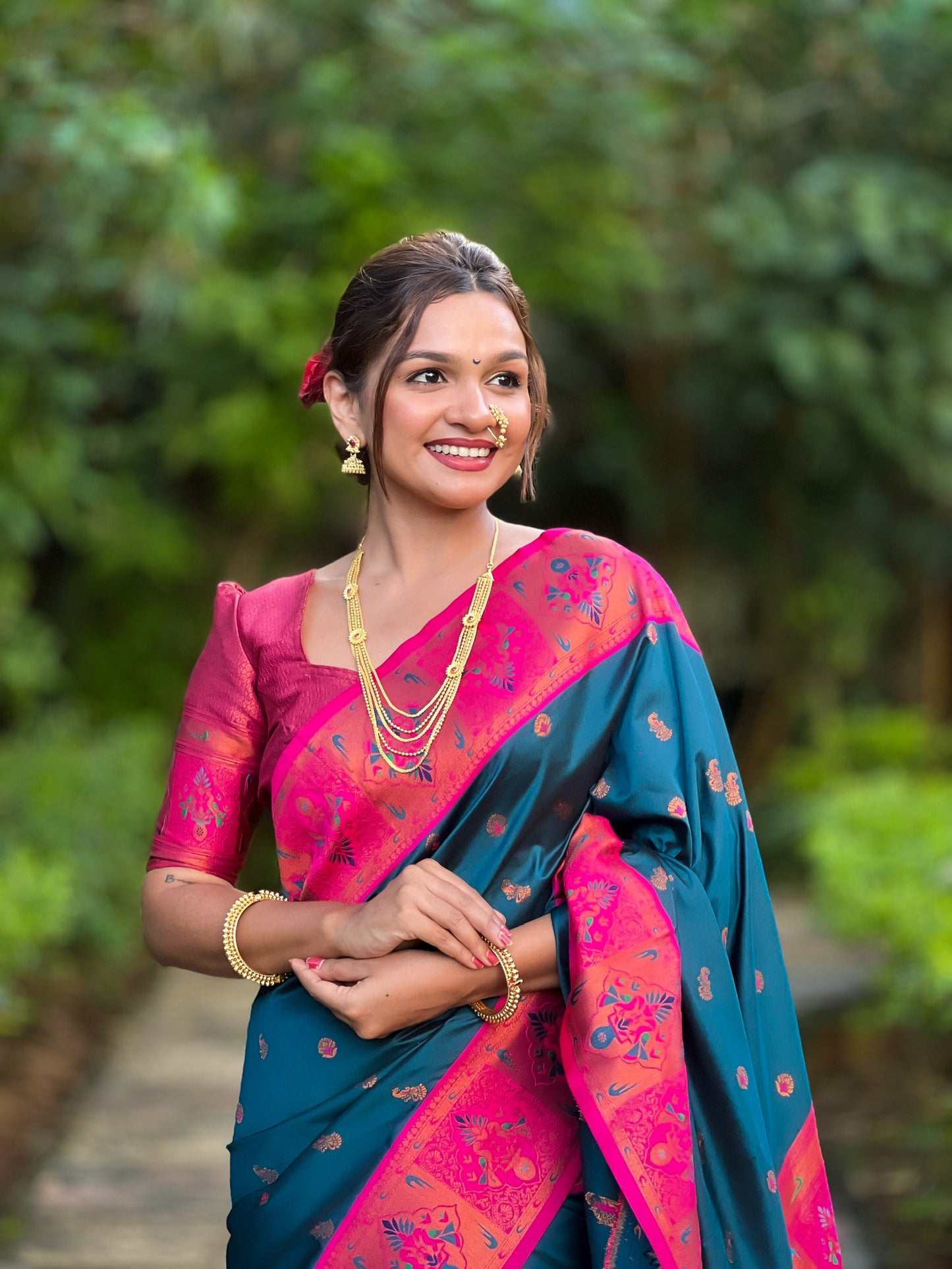 Beautiful and Attractive Paithani Art Silk Zari Work Saree