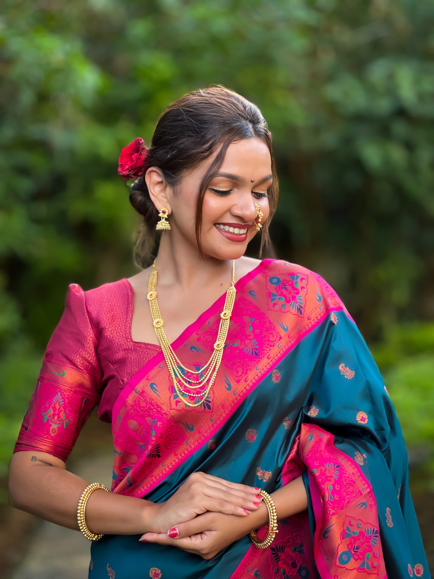 Beautiful and Attractive Paithani Art Silk Zari Work Saree