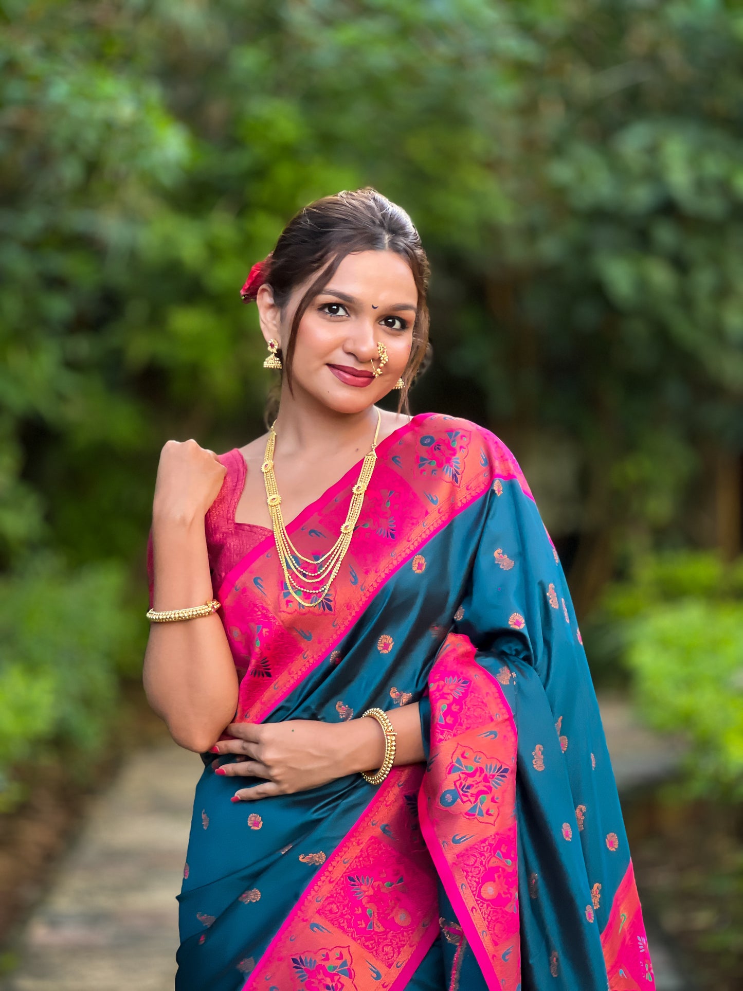 Beautiful and Attractive Paithani Art Silk Zari Work Saree