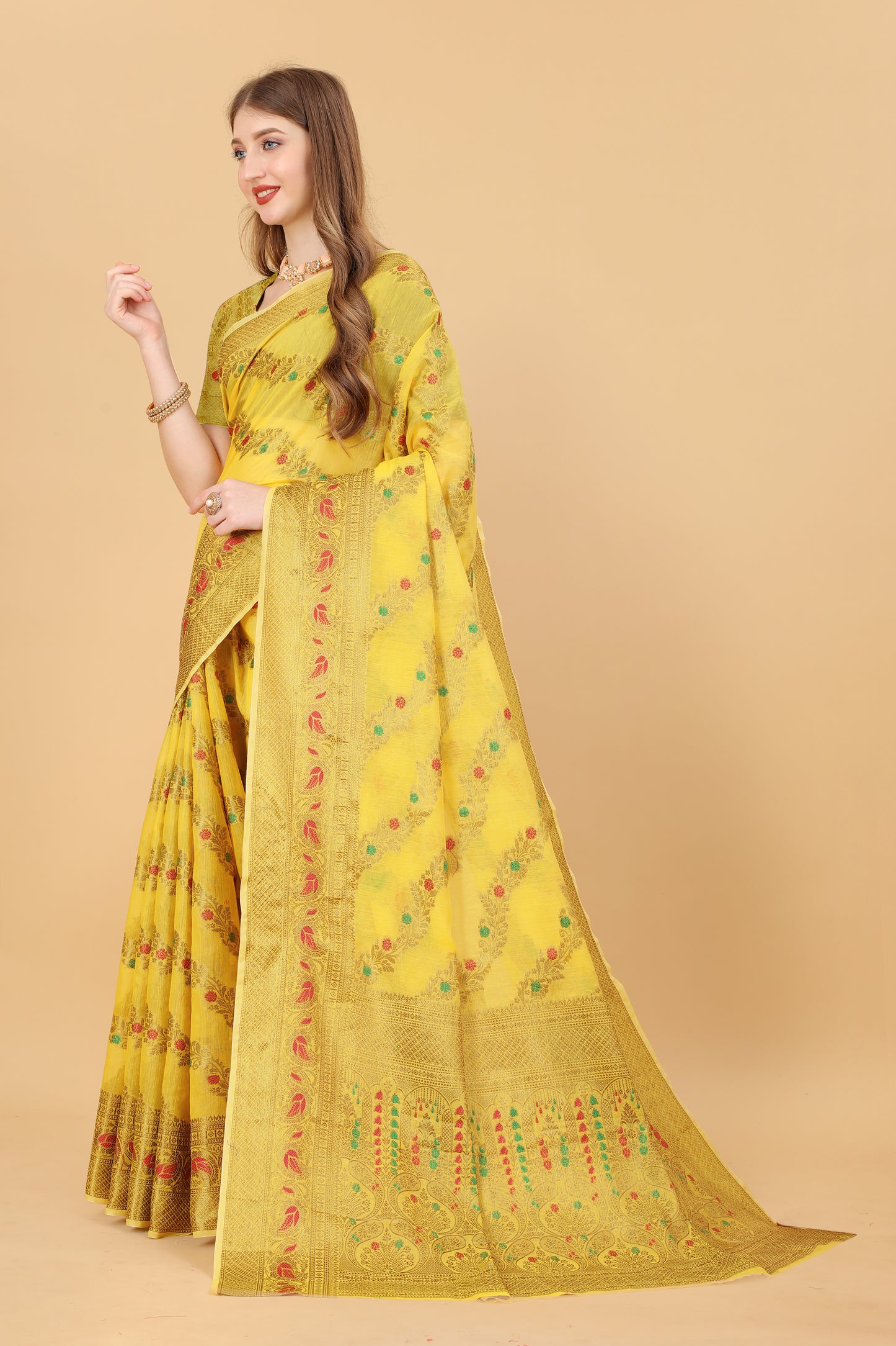 Soft cotton saree with zari weawing design and Rich Zari weawing Pallu with zari weawing border