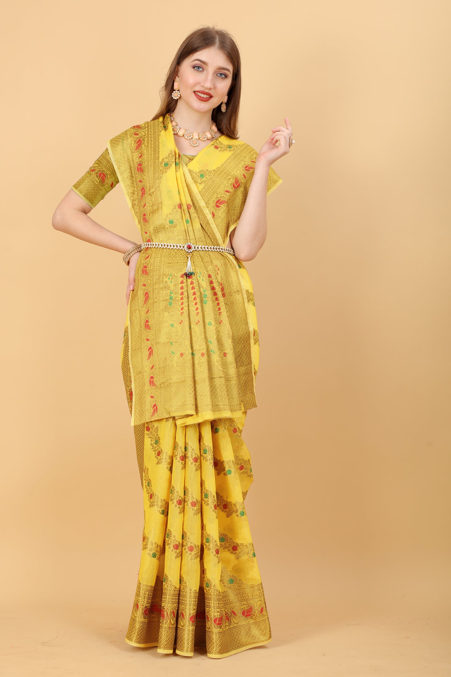 Soft cotton saree with zari weawing design and Rich Zari weawing Pallu with zari weawing border