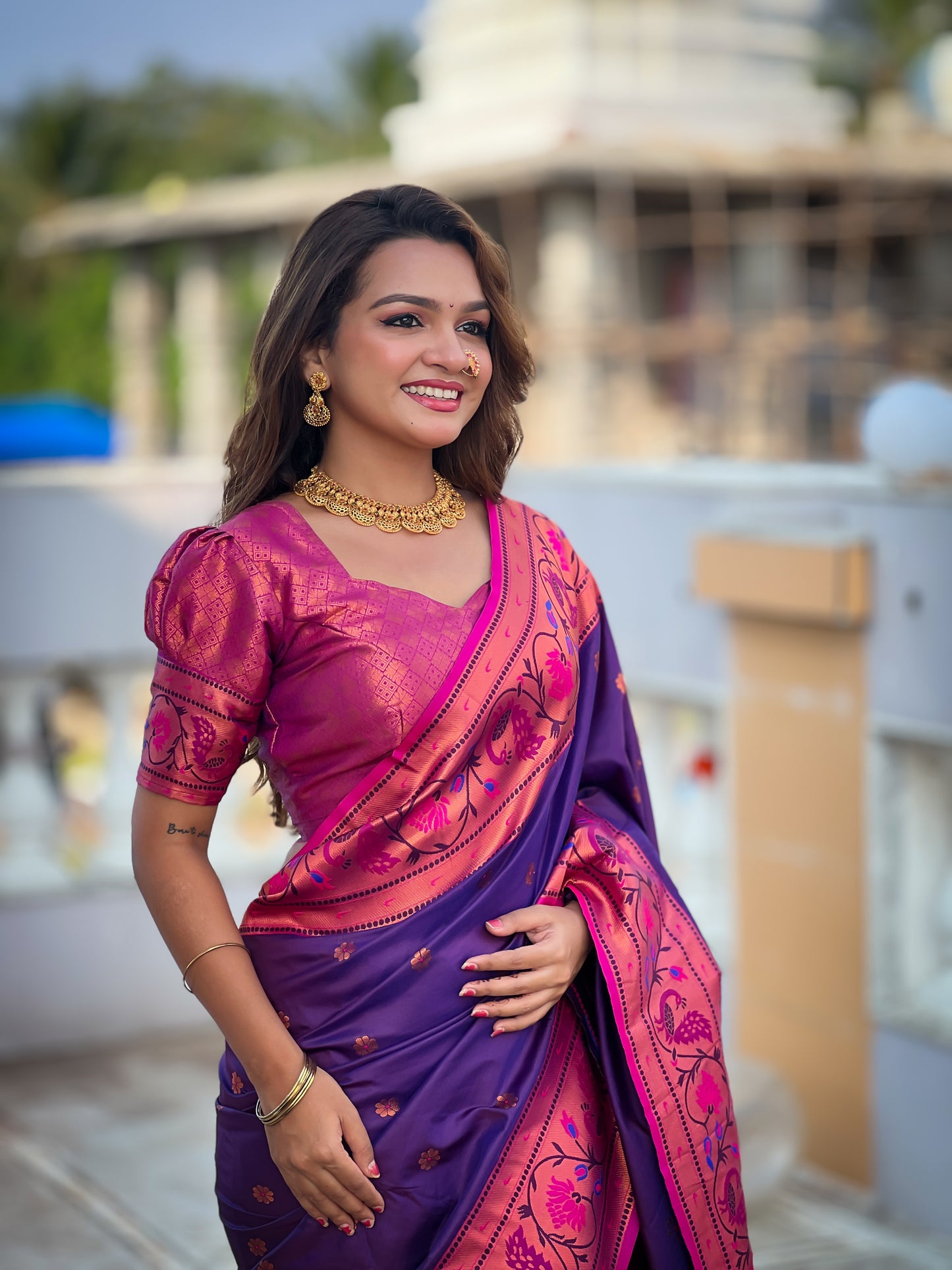 Beautiful Coin Paithani Silk Saree