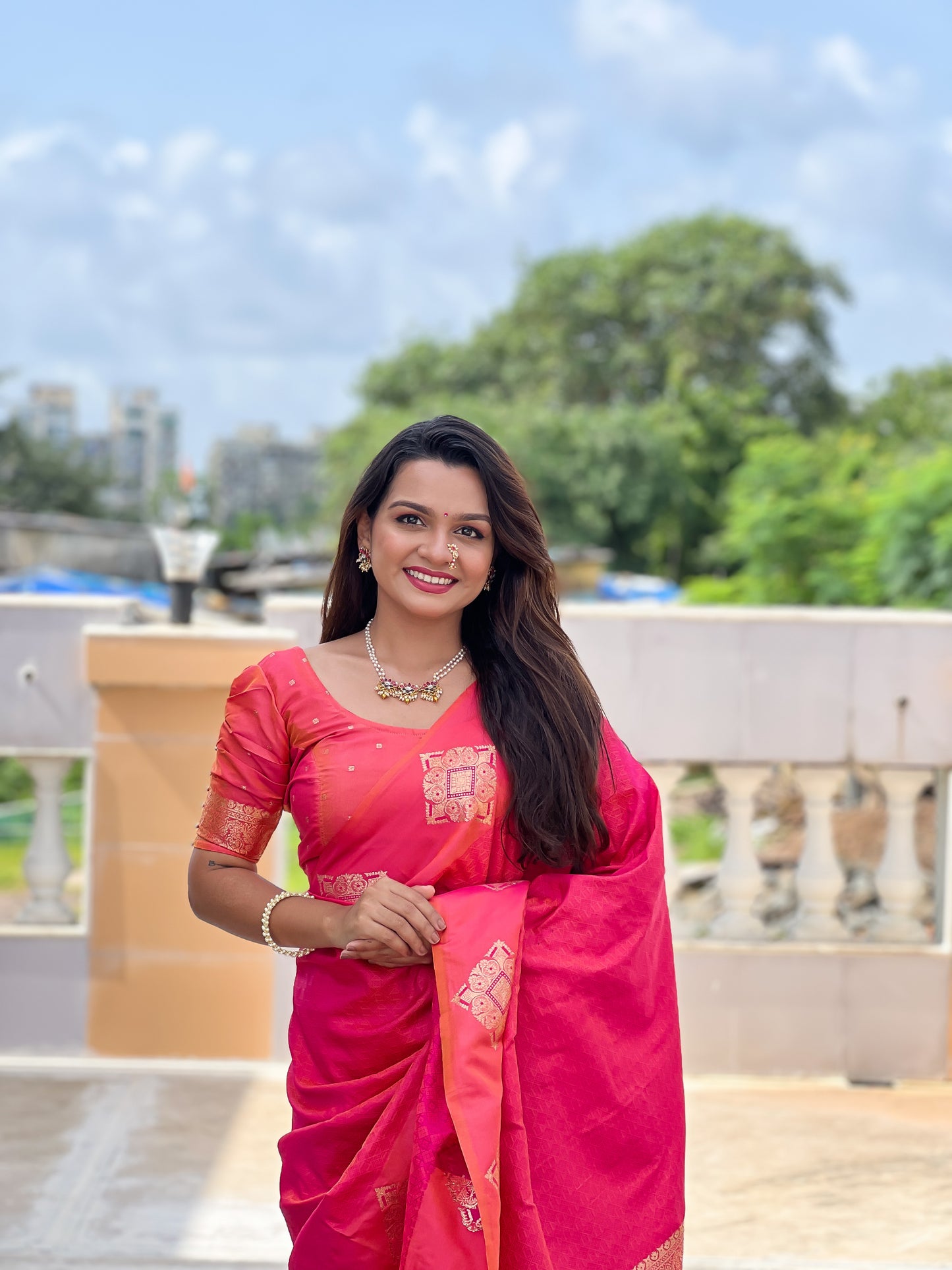 Sonpari Silk Zari Weaving Border Saree
