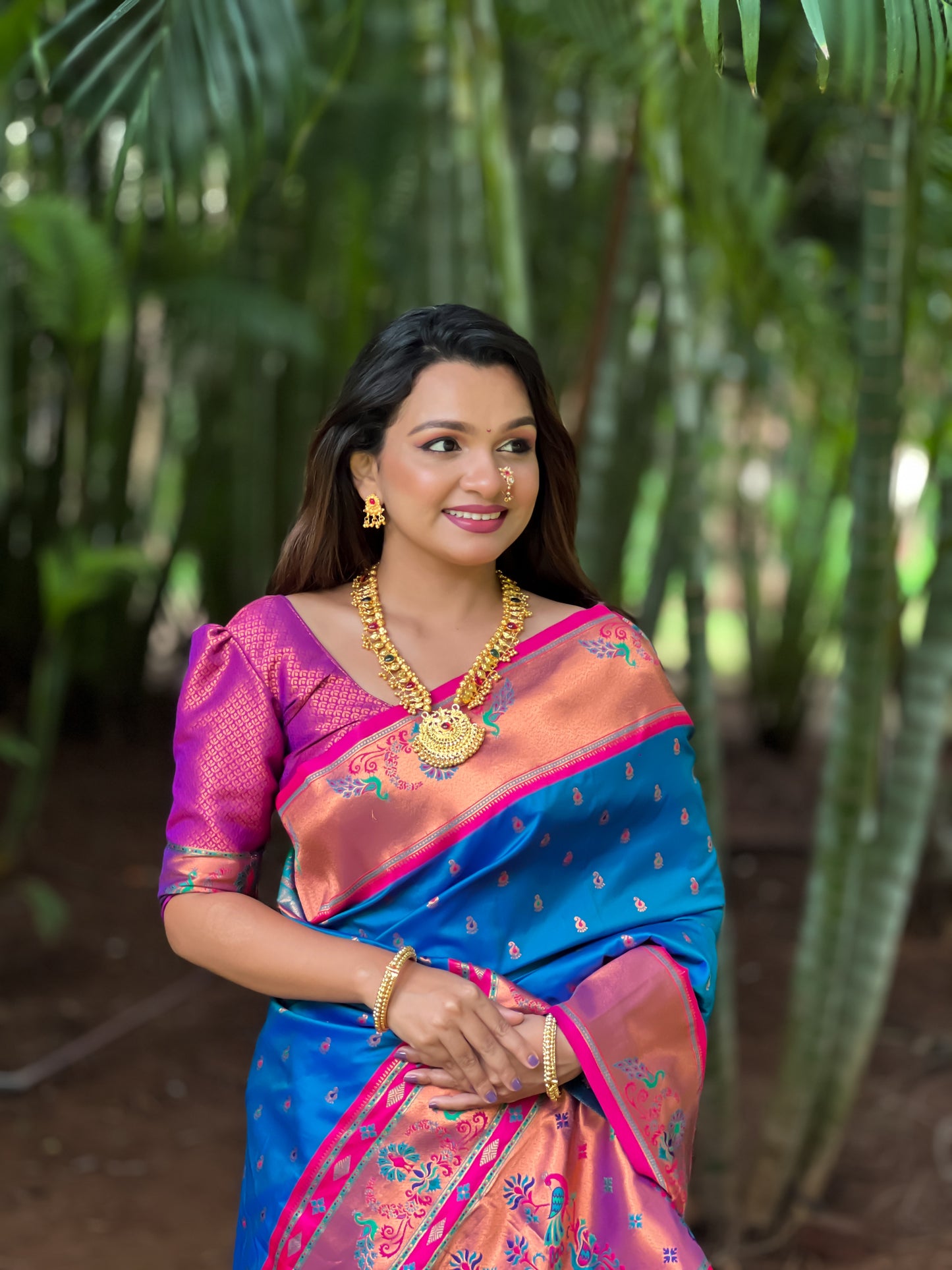 Soft Pethani Silk Saree With Zari Weaving & Minakari Motifs Design