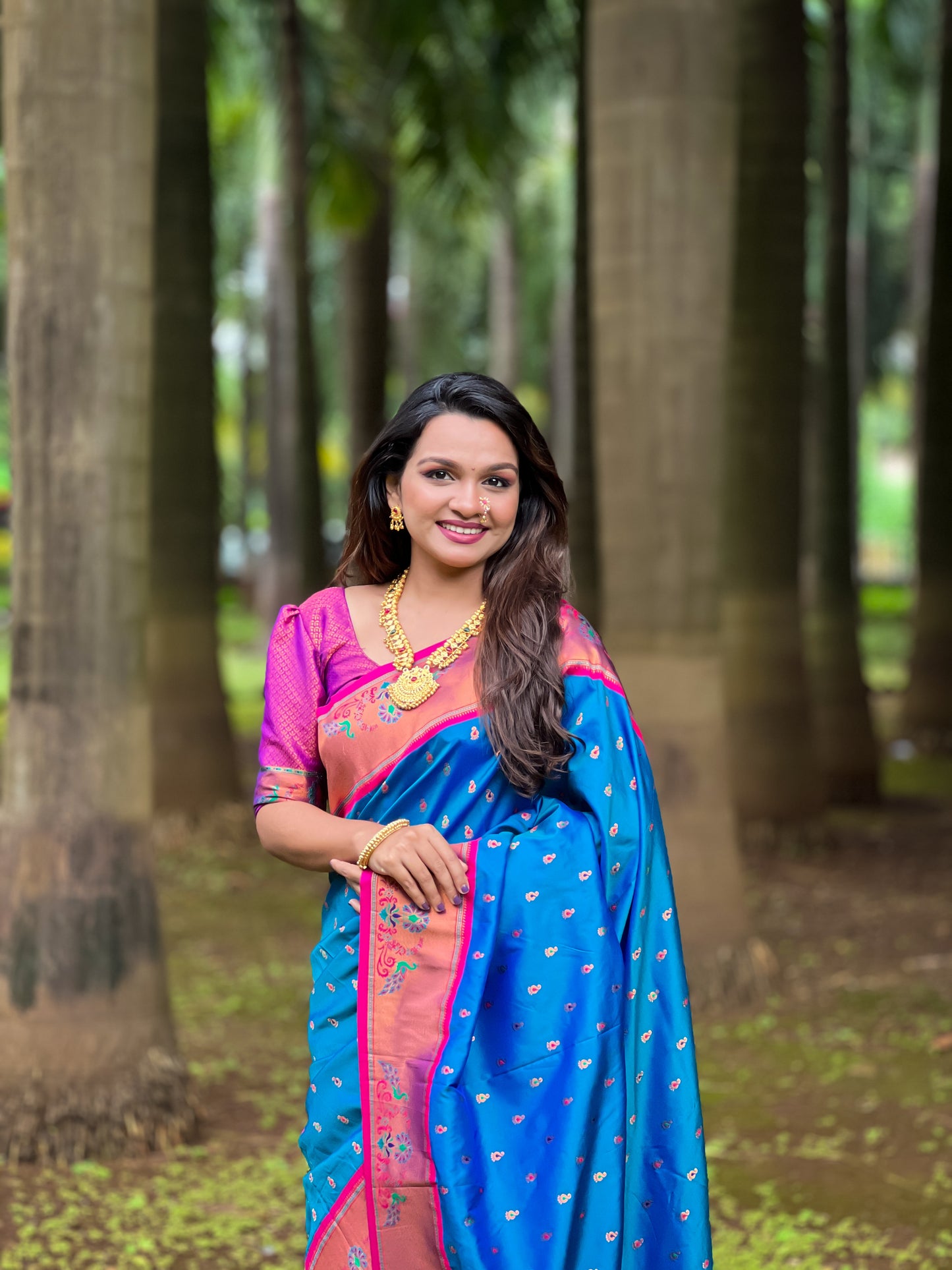 Soft Pethani Silk Saree With Zari Weaving & Minakari Motifs Design