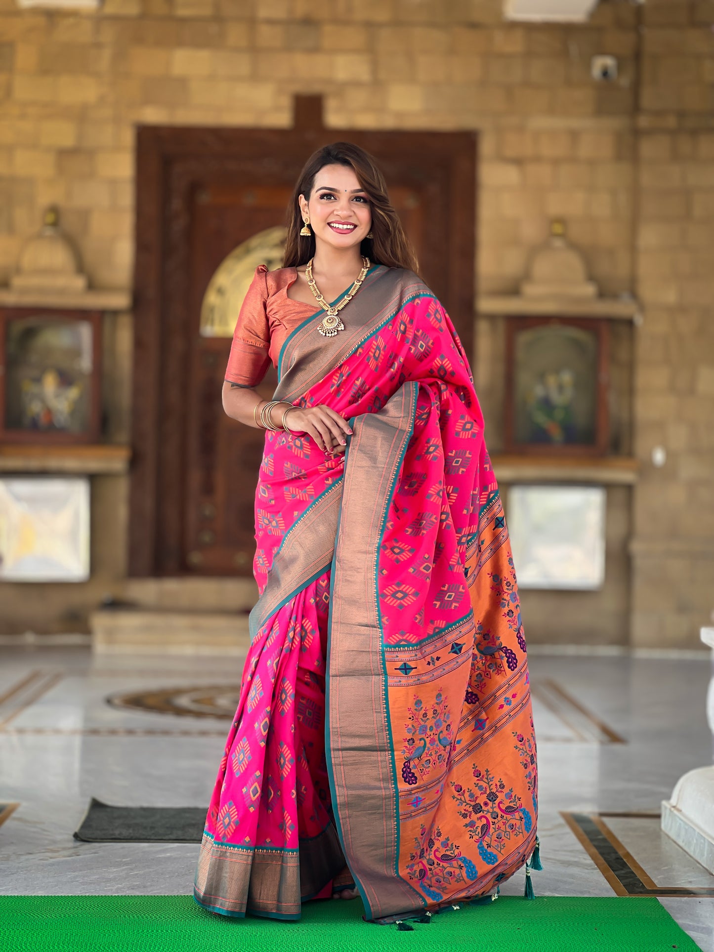 Presented By KeKoVi Beautiful Traditional Paithani Saree With Contrast Running Blouse 