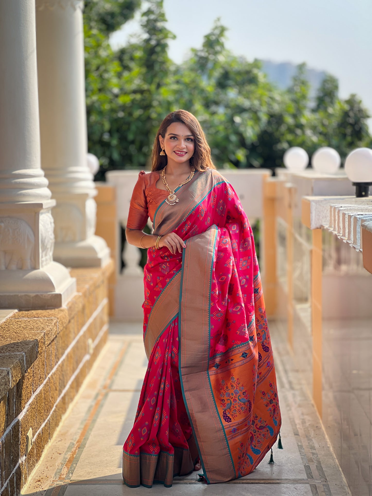 Presented By KeKoVi Beautiful Traditional Paithani Saree With Contrast Running Blouse 
