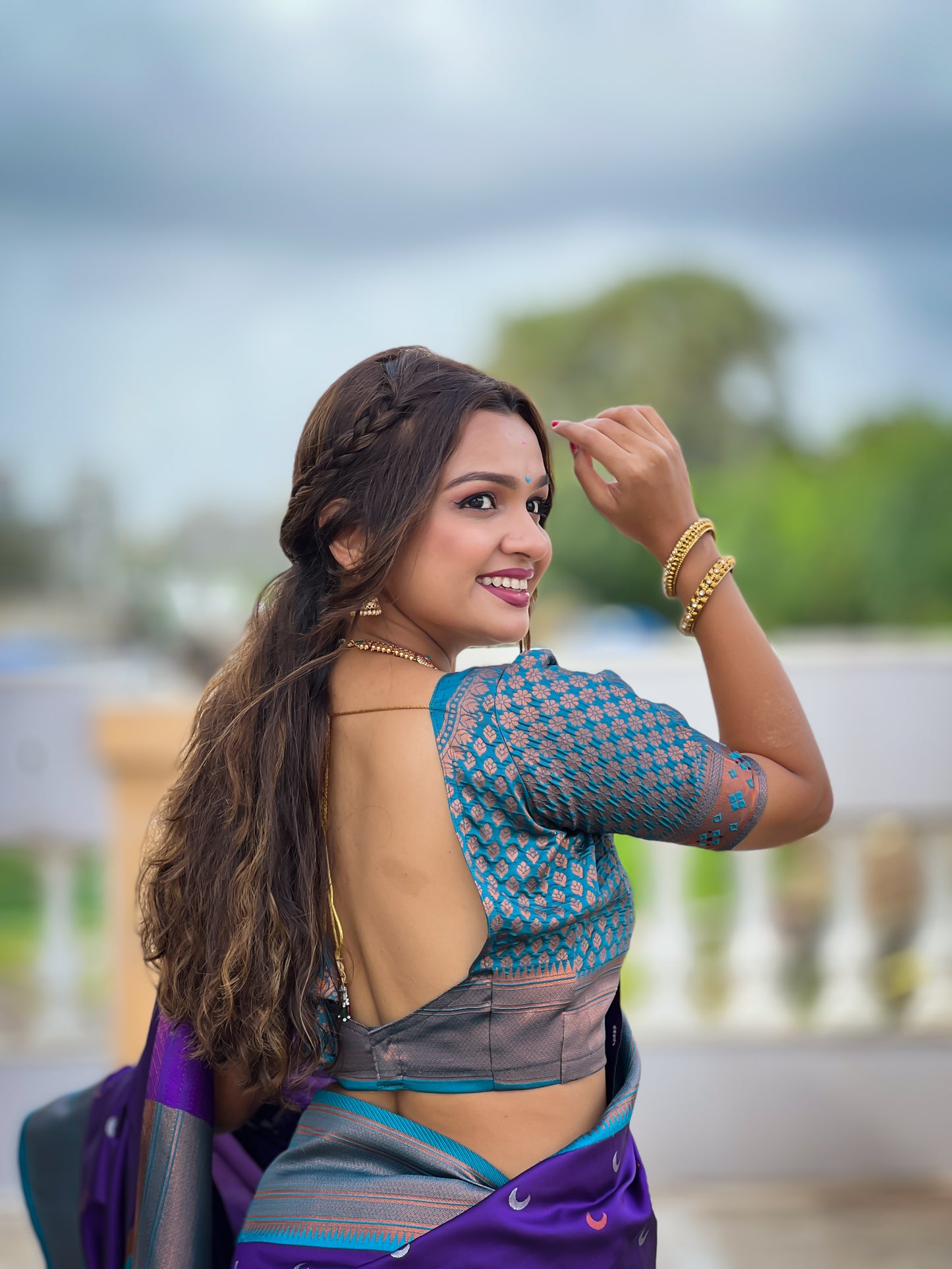 Chandrakor Traditional Paithani Saree With Contrast Running Blouse