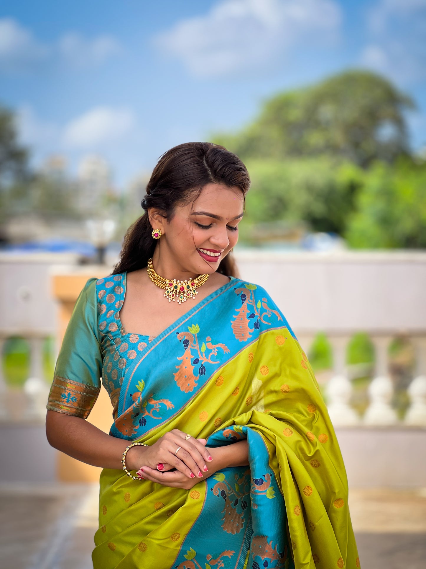 Exclusive Pure Silk Yellow Paithani Saree For Women