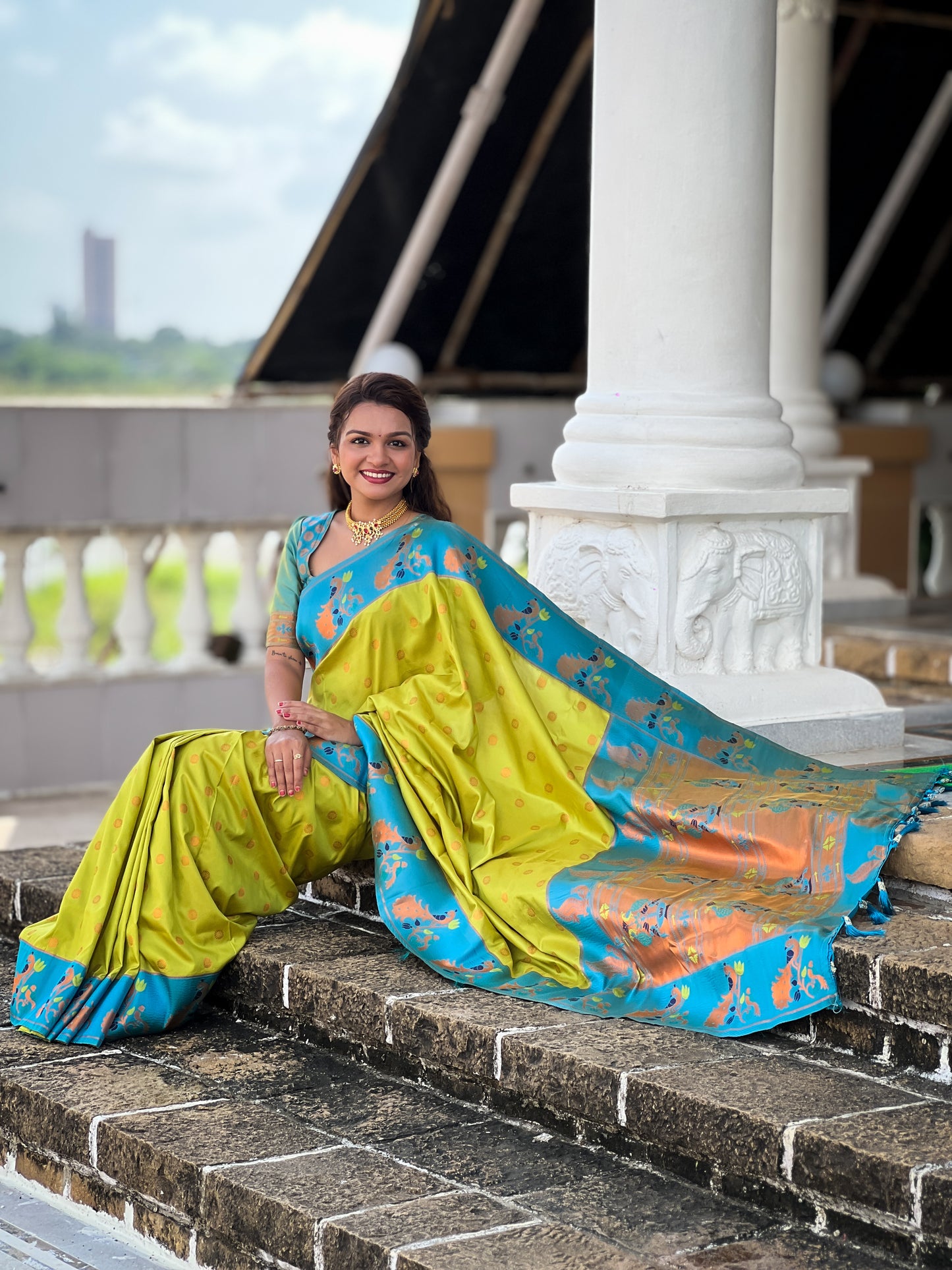Exclusive Pure Silk Yellow Paithani Saree For Women