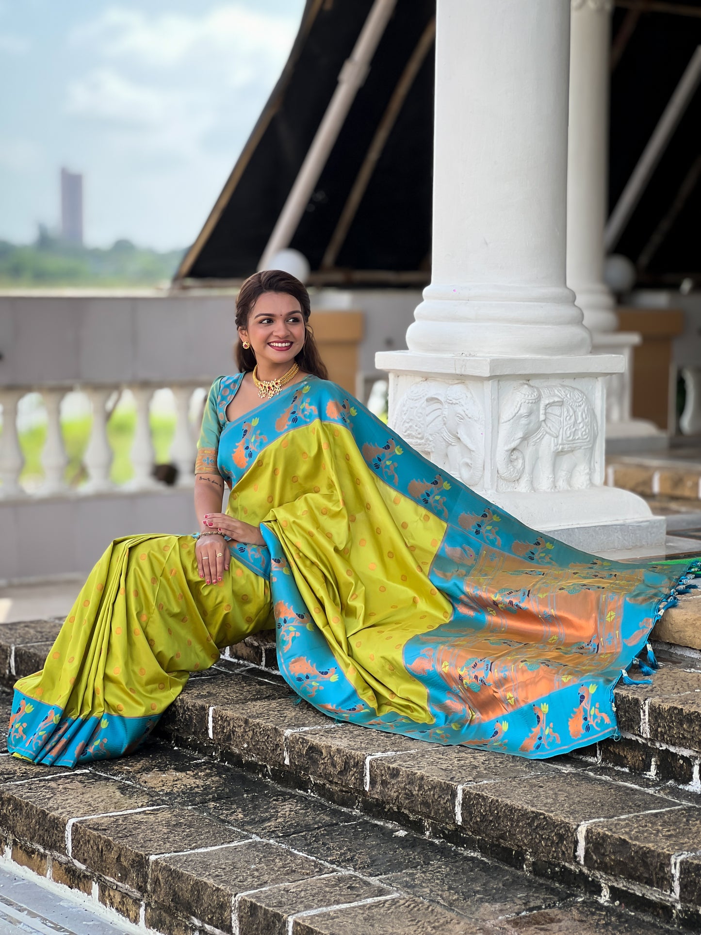 Exclusive Pure Silk Yellow Paithani Saree For Women
