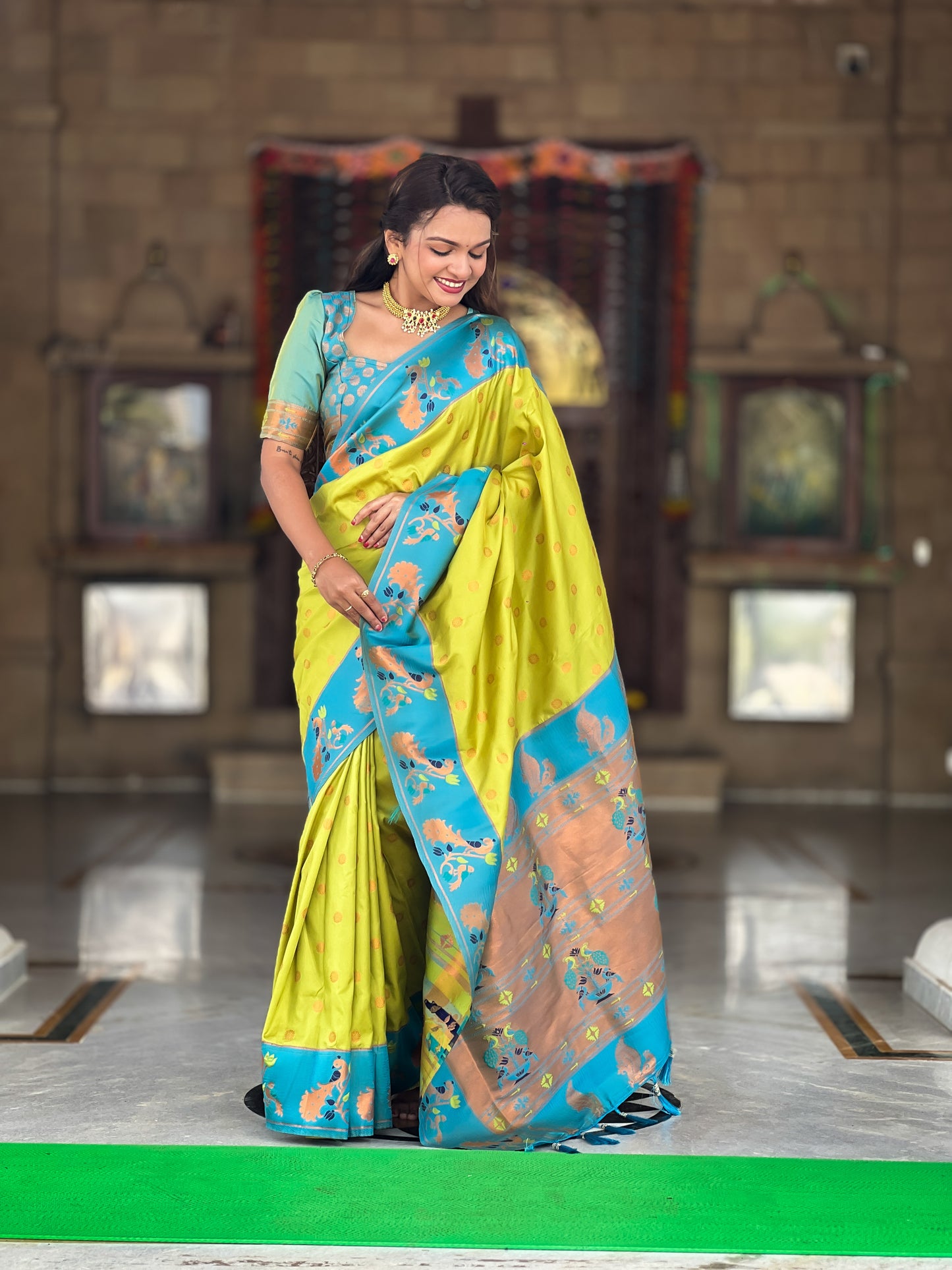 Exclusive Pure Silk Yellow Paithani Saree For Women