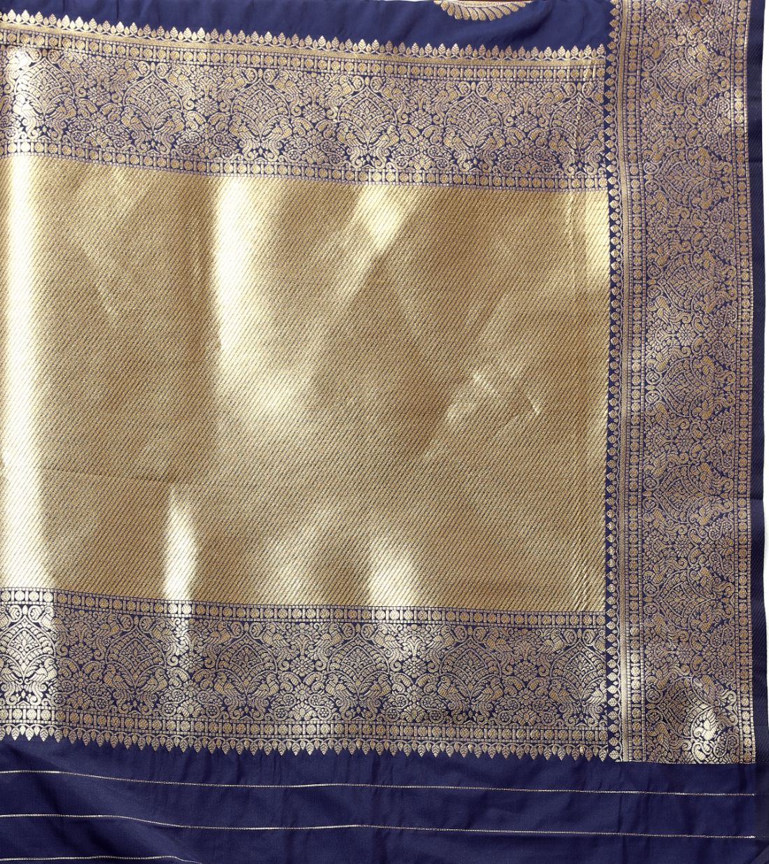 Nevy Blue Color Exclusive Soft Silk Zari Woven Work With Rich Pallu and Contrast Border With Tessels Women's Saree with Unstiched Blouse Pieces.
