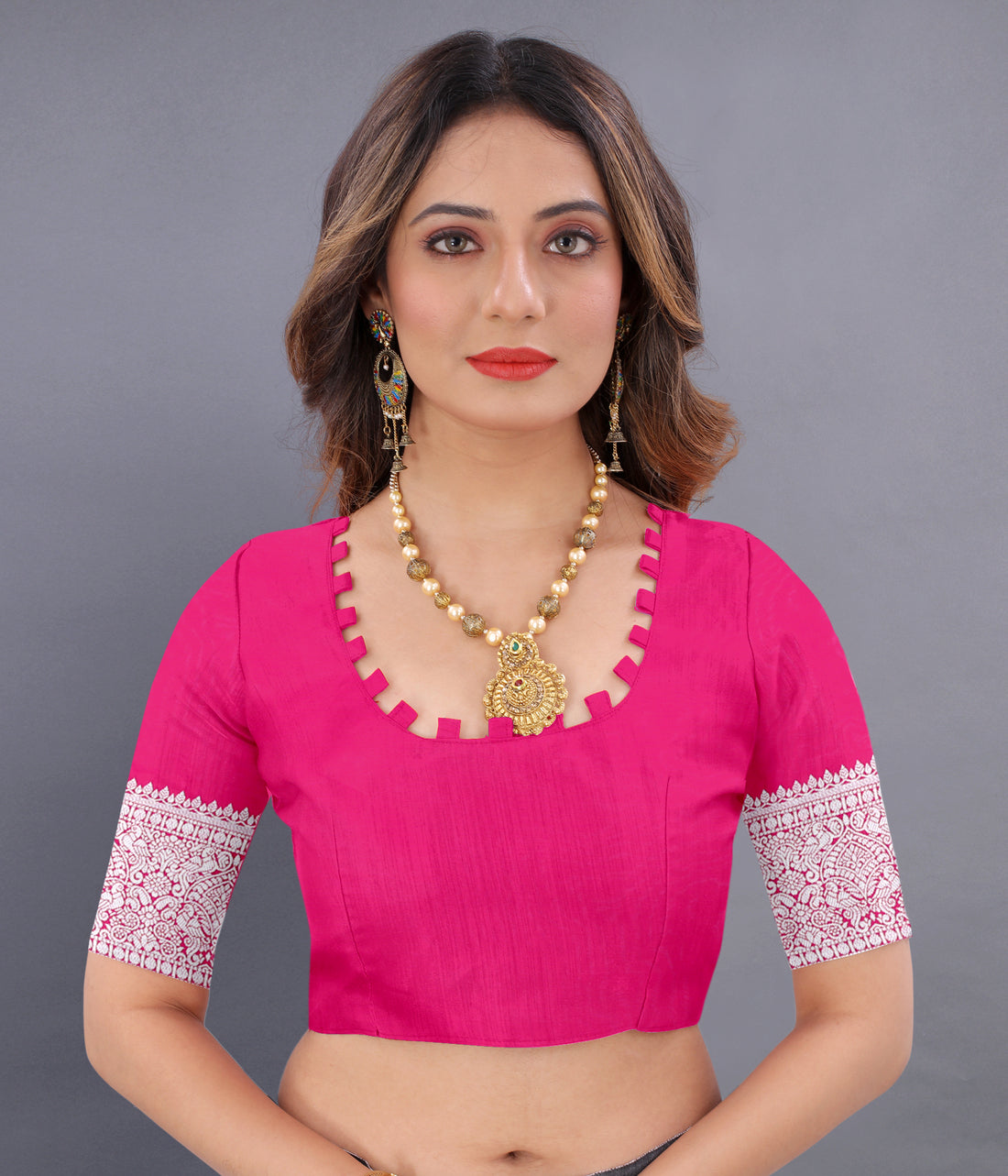 Pink Color Women's Soft Kanjeevaram Silk Saree with Silver Zari Woven and Beautiful Rich Pallu Design & Jacquard Work Saree With Unstiched Blouse Piece.