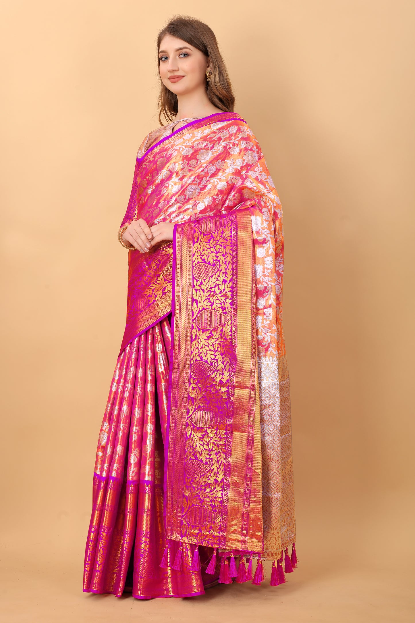 Soft Kanjivaram Silk Saree with Rich Jacquard Jari Work