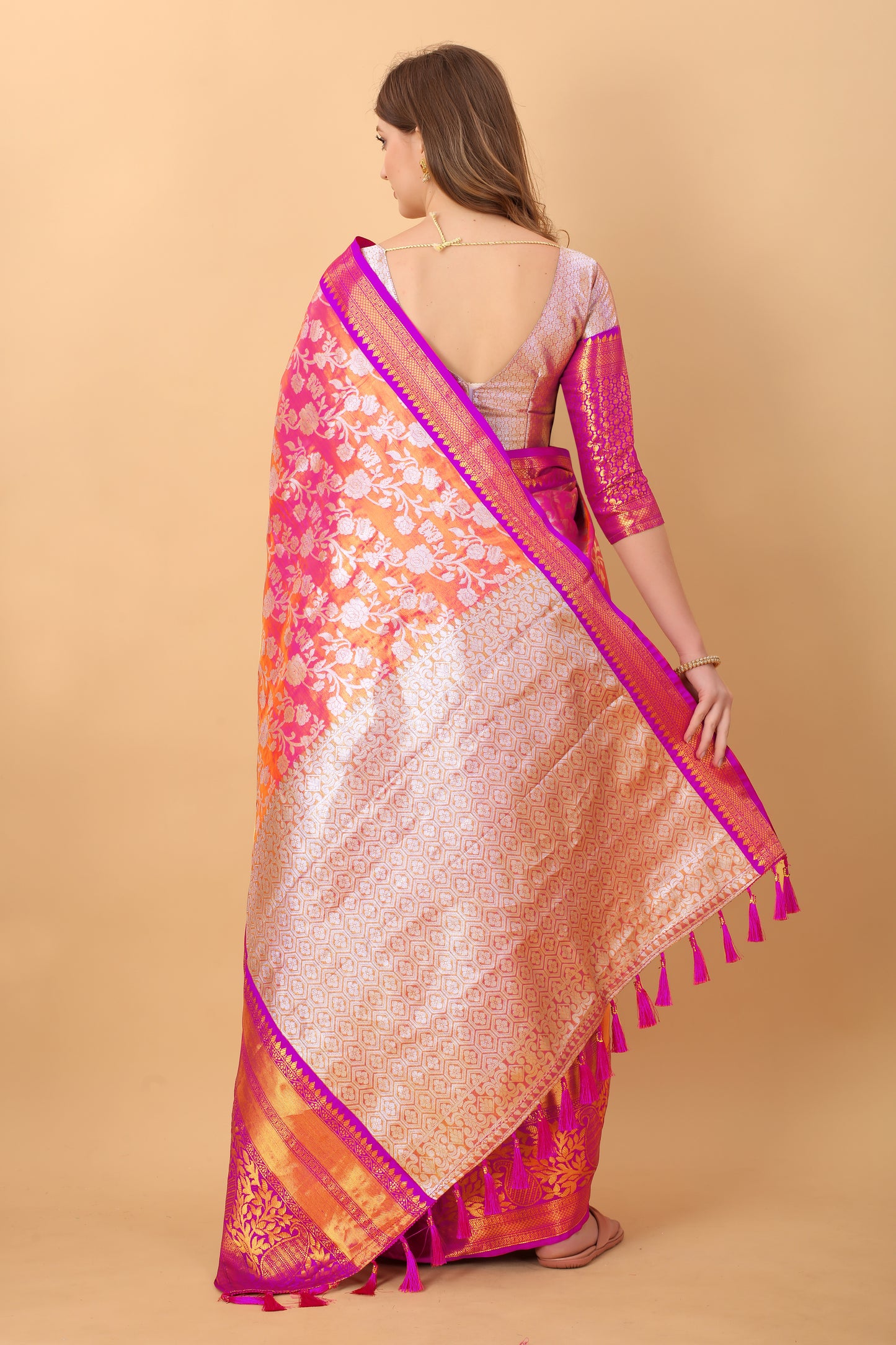 Soft Kanjivaram Silk Saree with Rich Jacquard Jari Work