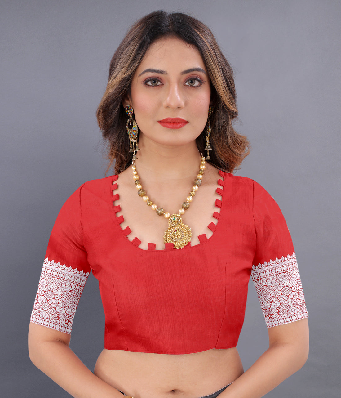 Red Color Women's Soft Kanjeevaram Silk Saree with Silver Zari Woven and Beautiful Rich Pallu Design & Jacquard Work Saree With Unstiched Blouse Piece.