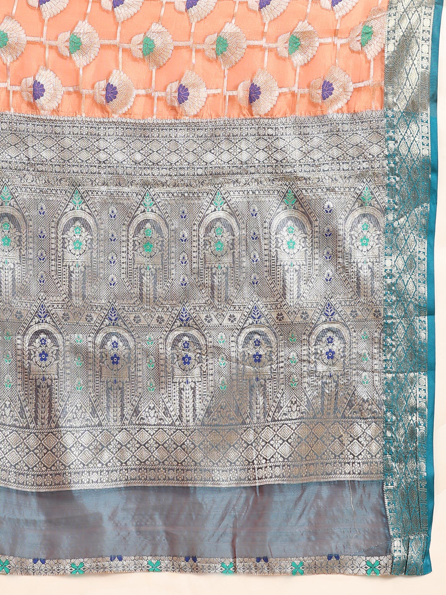 Soft Organza Silk saree with Meenakari weawing design and Rich Zari weawing Pallu with zari weawing border