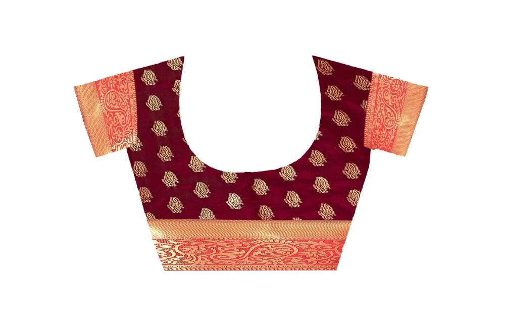 Women's Soft Lichi Silk Saree with Golden Zari Woven and Beautiful Rich Pallu Design & Jacquard Work Saree With Unstiched Blouse Piece.